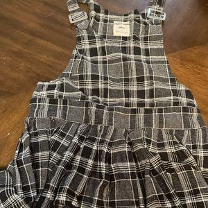 Anna Sui x Urban Outfitters Plaid Mini Dress Overalls Style SMALL Dark Academia